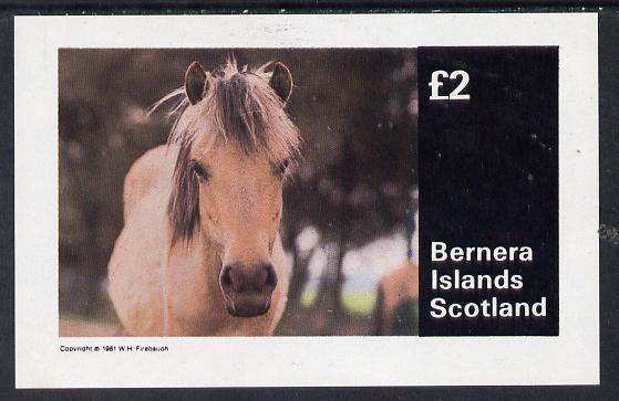 Bernera 1981 Horses imperf deluxe sheet (Â£2 value) unmounted mint