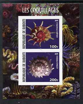 Djibouti 2009 Shells imperf sheetlet containing 2 values unmounted mint