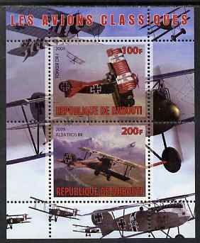 Djibouti 2009 Classic Aircraft perf sheetlet containing 2 values (Fokker DR-1 & Albatros) unmounted mint