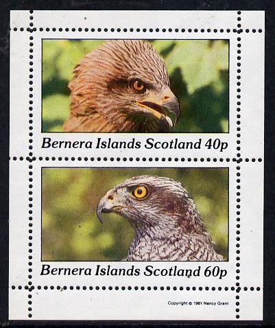 Bernera 1981 Birds of Prey perf,set of 2 values (40p & 60p) unmounted mint