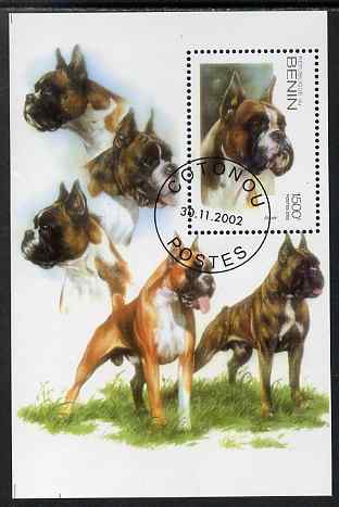 Benin 2002 Dogs (Boxer) perf m/sheet cto used