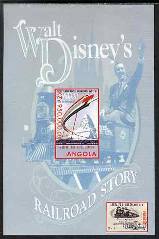 Angola 1999 Walt Disney's Railroad Story #2 imperf s/sheet unmounted mint