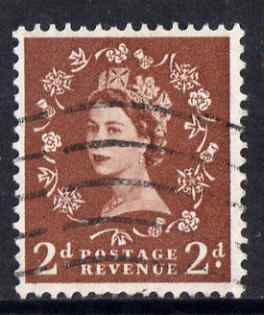 GB Great Britain 1957 Wilding 2d graphite fine used SG564