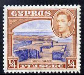 Cyprus 1938-51 KG6 Ruins 1/4pi ultramarine & orange-brown unmounted mint, SG 151