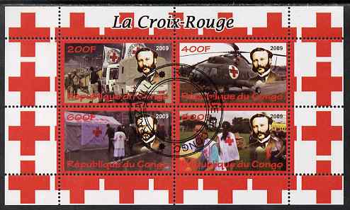 Congo 2009 Red Cross perf sheetlet containing 4 values cto used 