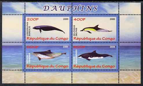 Congo 2009 Dolphins perf sheetlet containing 4 values unmounted mint