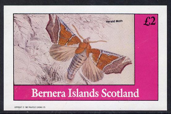 Bernera 1982 Butterflies (Herald Moth) imperf deluxe sheet (£2 value) unmounted mint