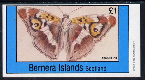 Bernera 1982 Butterflies (Apatura Iris) imperf souvenir sheet (£1 value) unmounted mint