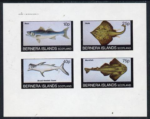 Bernera 1982 Fish (Bass, Skate, Gazer & Monkfish) imperf,set of 4 values (10p to 75p) unmounted mint