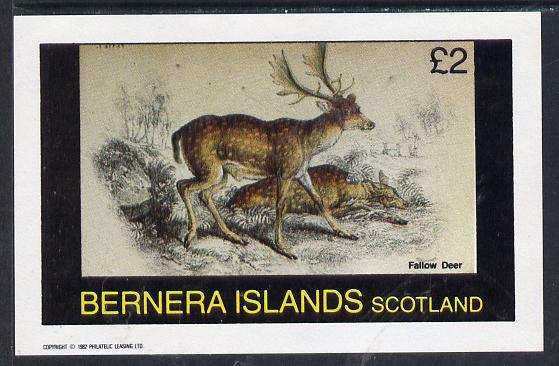 Bernera 1982 Animals (Fallow Deer) imperf deluxe sheet (£2 value) unmounted mint