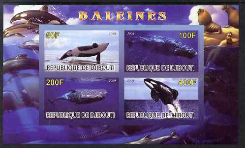 Djibouti 2009 Whales imperf sheetlet containing 4 values unmounted mint