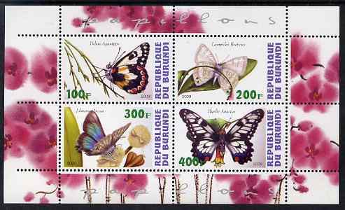 Burundi 2009 Butterflies #1 perf sheetlet containing 4 values unmounted mint