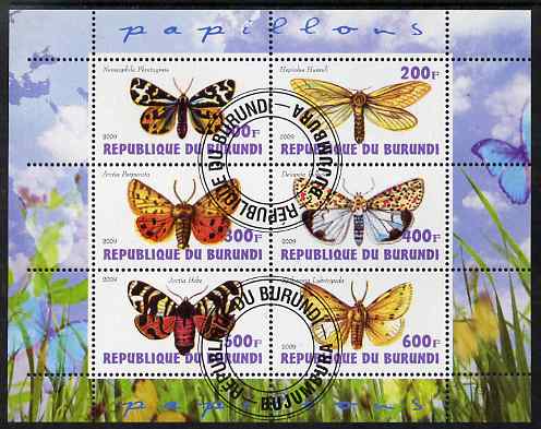 Burundi 2009 Butterflies #2 perf sheetlet containing 6 values fine cto used