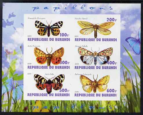 Burundi 2009 Butterflies #2 imperf sheetlet containing 6 values unmounted mint