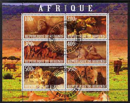 Burundi 2009 African Animals #1 perf sheetlet containing 6 values fine cto used