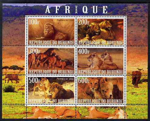 Burundi 2009 African Animals #1 perf sheetlet containing 6 values unmounted mint
