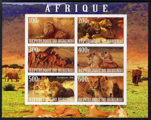 Burundi 2009 African Animals #1 imperf sheetlet containing 6 values unmounted mint