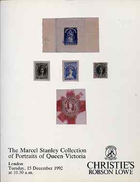 Auction Catalogue - Portraits of Queen Victoria - Christie's 15 Dec 1992 - the Marcel Stanley coll - with prices realised (some ink notations in cat)