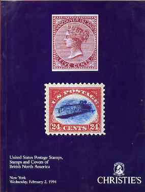 Auction Catalogue - United States & the November coll of Yukon Terr - Christie's 2 Feb 1994 - The Westport coll - catalogue only