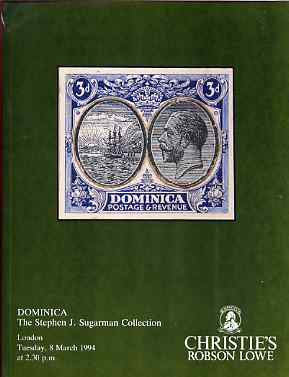 Auction Catalogue - Dominica - Christie's 8 Mar 1994 - The Stephen Sugarman coll - with prices realised