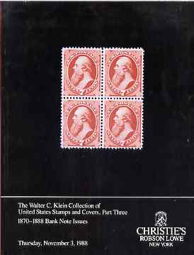 Auction Catalogue - United States - Christie's NY 3 Nov 1988 - the Walter C Klein coll part 3 - with prices realised