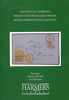 Auction Catalogue - Sudan - Harmers 11 Mar 1993 - incl part of Gold Medal coll - catalogue only (some ink notations)