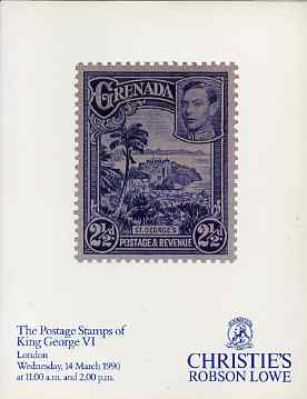 Auction Catalogue - King George VI - Christie's Robson Lowe 14 Mar 1990 - the T D Barber coll - catalogue only