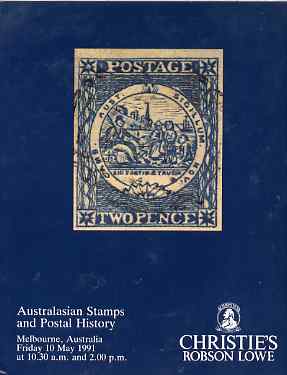 Auction Catalogue - Australasia - Christie's Robson Lowe 10 May 1991 - incl the Thomas L Belknap & L J Tyler collections - catalogue only