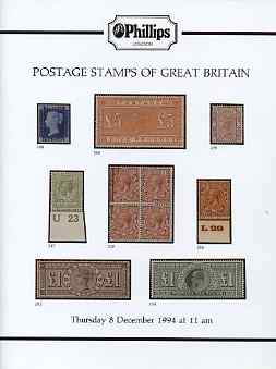 Auction Catalogue - GB Great Britain - Phillips 8 Dec 1994 - with prices realised