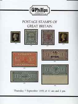 Auction Catalogue - GB Great Britain - Phillips 7 Sept 1995 - with prices realised (few ink notations)