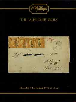 Auction Catalogue - Sicily - Phillips 3 Nov 1994 - the Alphonse collection - with prices realised
