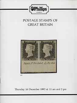 Auction Catalogue - GB Great Britain - Phillips 16 Dec 1993 - with prices realised