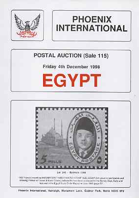 Auction Catalogue - Egypt - Phoenix International 4 Dec 1998 - catalogue only