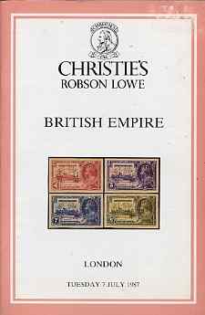 Auction Catalogue - British Empire - Christie's Robson Lowe 7 July 1987 - incl proofs from the Printer's Archives - with prices realised