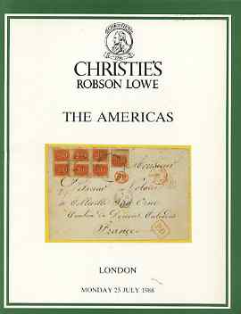 Auction Catalogue - The Americas - Christie's Robson Lowe 25 July 1988 - with prices realised