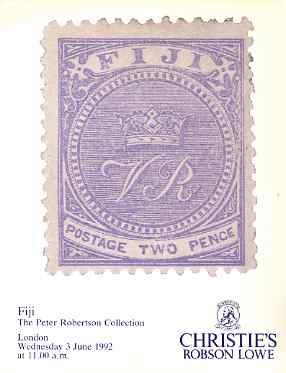 Auction Catalogue - Fiji - Christie's Robson Lowe 3 June 1992 - the Peter Robertson collection - with prices realised