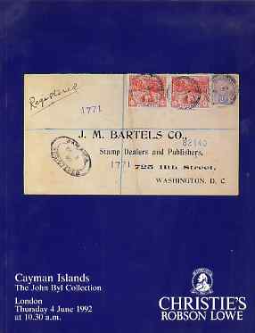 Auction Catalogue - Cayman Islands - Christie's Robson Lowe 4 June 1992 - the John Byl collection - with prices realised