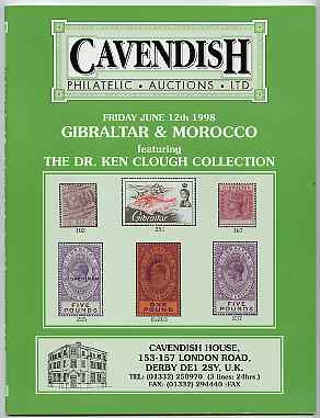 Auction Catalogue - Gibraltar & Morocco - Cavendish 12 June 1998 - the Dr Ken Clough collection - catalogue only