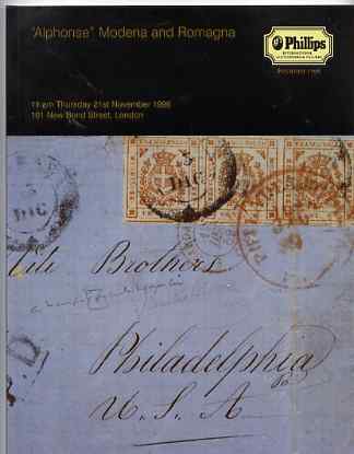 Auction Catalogue - Modena & Romagna - Phillips 21 Nov 1996 - the Alphonse collection - catalogue only