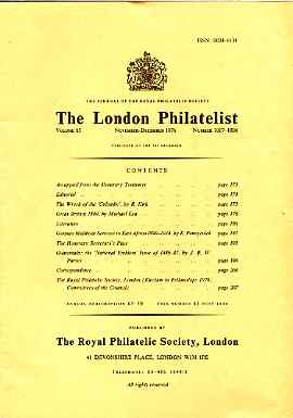 Literature - London Philatelist Vol 85 Number 1007-08 datedov-Dec 1976 - with articles relating to Colombo (wreck), GB Great Britain, Germany & Guatemala