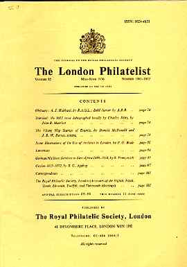 Literature - London Philatelist Vol 85 Number 1001-02 dated May-June 1976 - with articles relating to Trinidad, Estonia, Archives, German East Africa & Ceylon