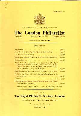 Literature - London Philatelist Vol 85 Number 0997-98 dated Jan-Feb 1976 - with articles relating to Sierra Leone, British West Indies (The Royal Collection), Archives & Estonia