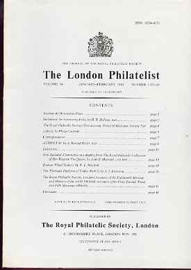 Literature - London Philatelist Vol 94 Number 1105-06 dated Jan-Feb 1985 - with articles relating to Stellaland, New Zealand (The Royal Collection), Victoria & Thematics