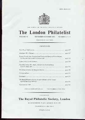 Literature - London Philatelist Vol 94 Number 1113-14 dated Sept-Oct 1985 - with articles relating to GB Great Britain Embossed & India