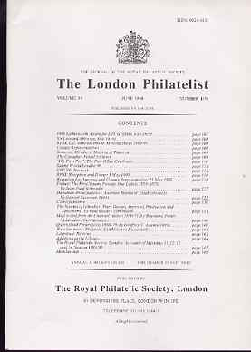Literature - London Philatelist Vol 99 Number 1170 dated June 1990 - with articles relating to France, Austria, Gibraltar, Channel Islands & Queensland