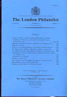 Literature - London Philatelist Vol 108 Number 1269 dated October 1999 - with articles relating to Gold Coast, Rare Stamps of the World & O-Code