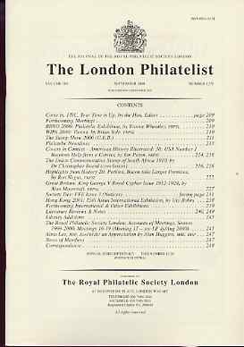Literature - London Philatelist Vol 109 Number 1278 dated September 2000 - with articles relating to South Africa, Perkins Bacon & GB Great Britain KG5 