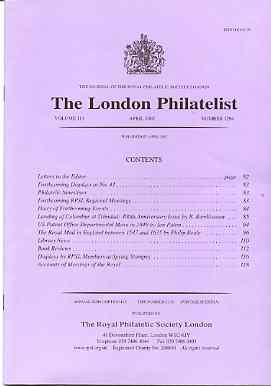 Literature - London Philatelist Vol 110 Number 1294 dated April 2002 - with articles relating to Columbus & Trinidad