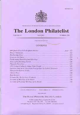 Literature - London Philatelist Vol 110 Number 1295 dated May 2002 - with articles relating to UPU Colours, Austrian Army, Ethiopia & St Lucia