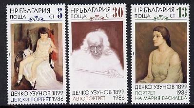 Bulgaria 1988 Paintings by Dechko Uzunov set of 3, Mi 3672-74 unmounted mint